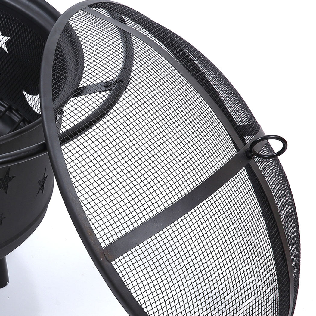 30" Portable Outdoor Fire Pit BBQ Grill Large-1910112942729334789