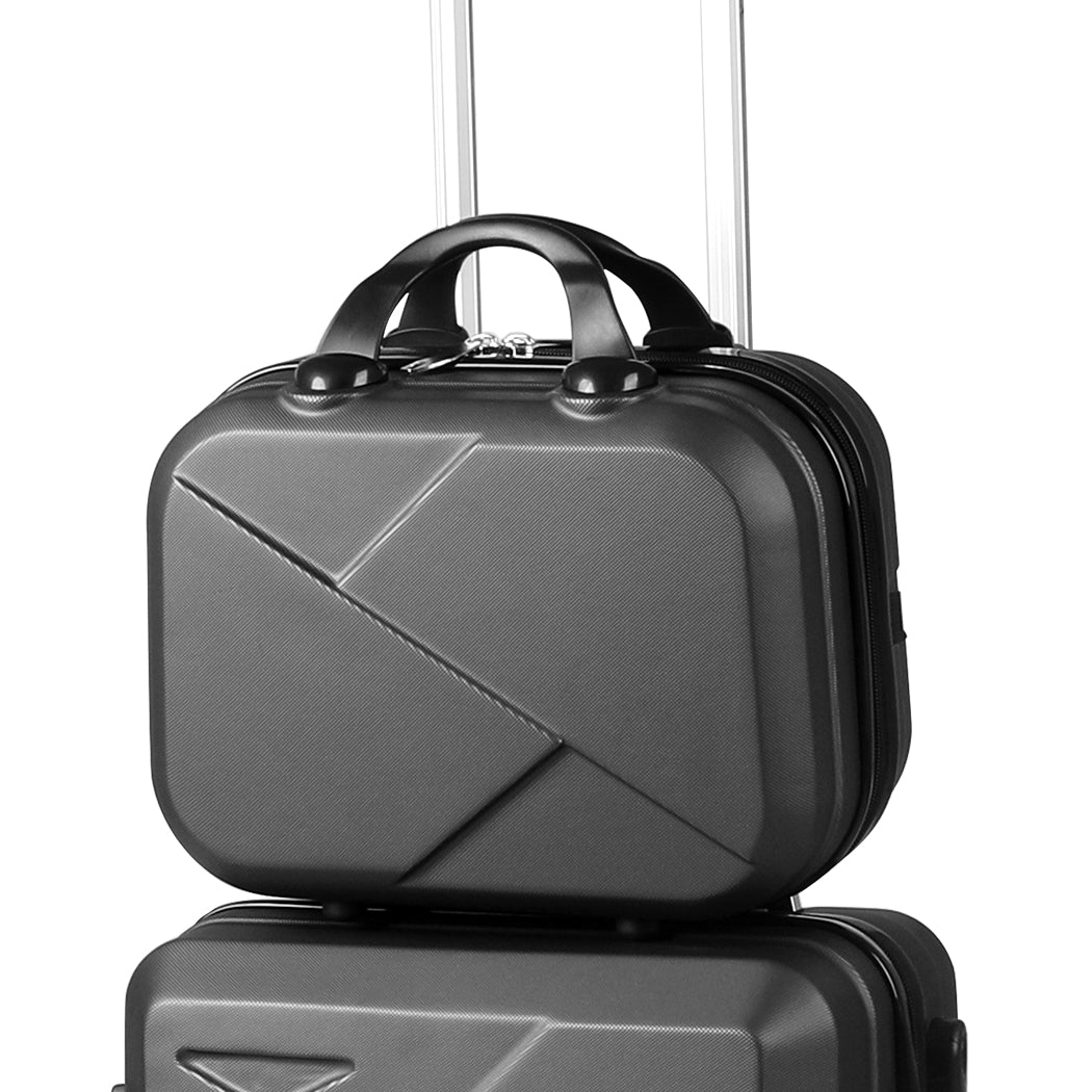 Slimbridge 2pcs 20"Travel Luggage Set Dark Grey-1954802807936782341