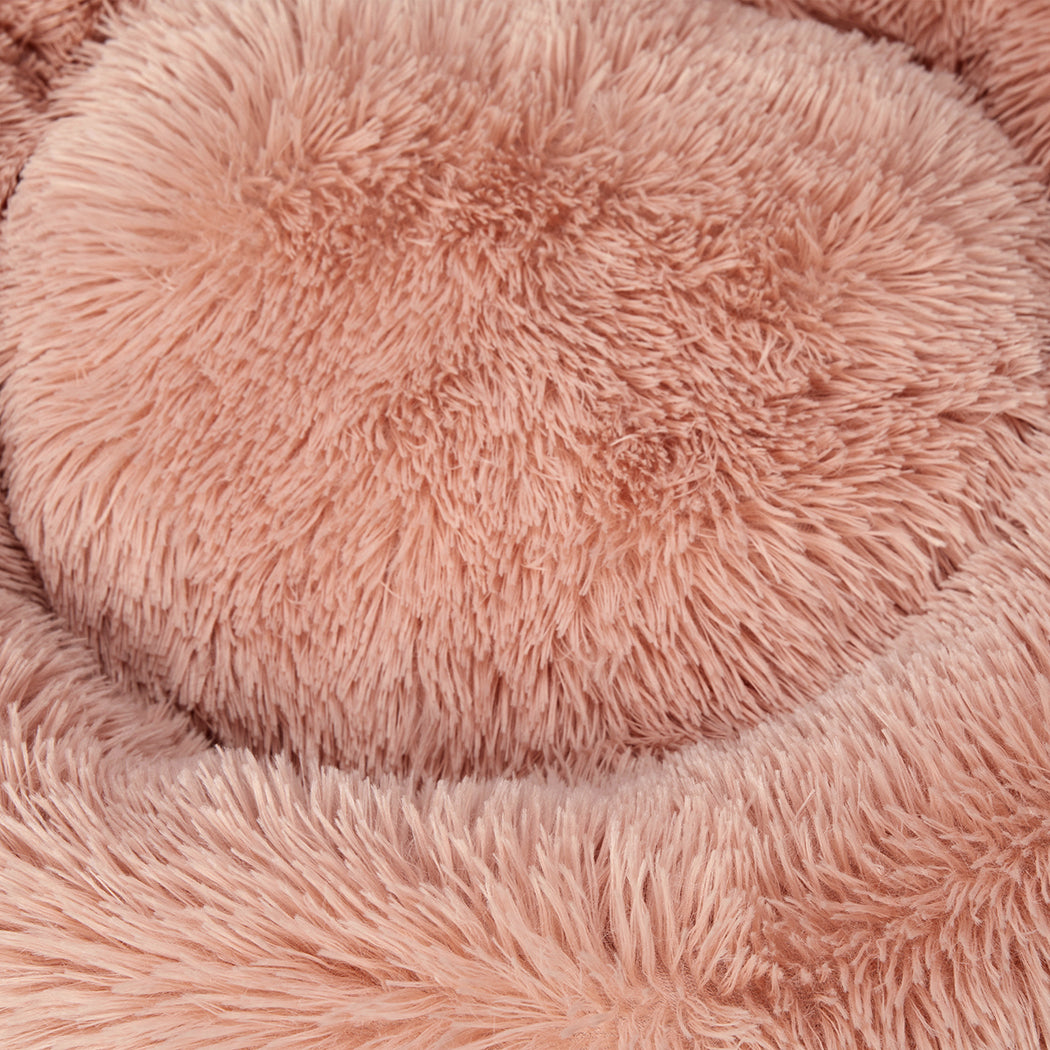 PaWz Pet Bed Cat Dog Donut Nest Calming M Pink Medium-1954802760847331333