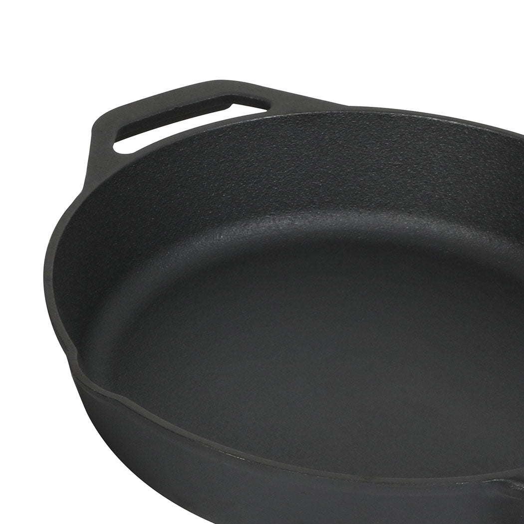 Toque Cast Iron Frying Pan Set 21cm 27cm Skillet BBQ-1973194189822889989