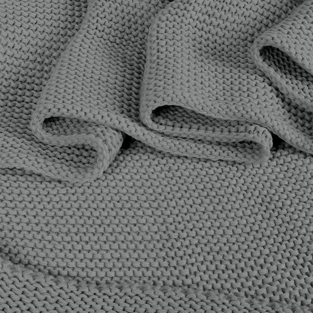 DreamZ Knitting Throw Blanket Cushion Grey-1954802941823160325