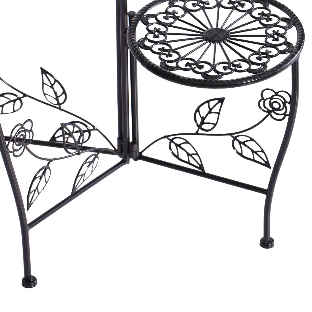 2X Wrought Iron Outdoor Indoor Flower Black 2 Pack-1954802661572349957