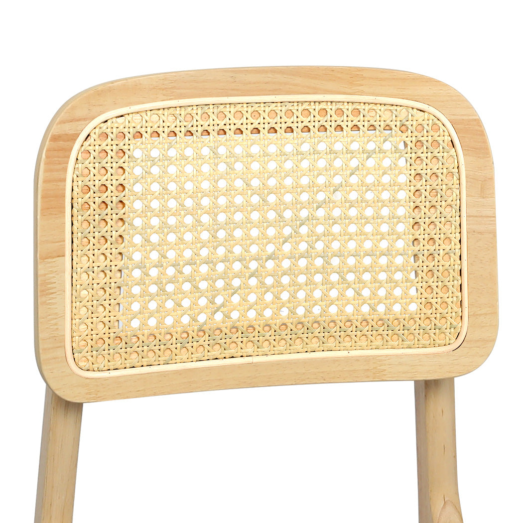 Levede 2x Dining Chair Wood Rattan Armless Natural-1954802459243319301
