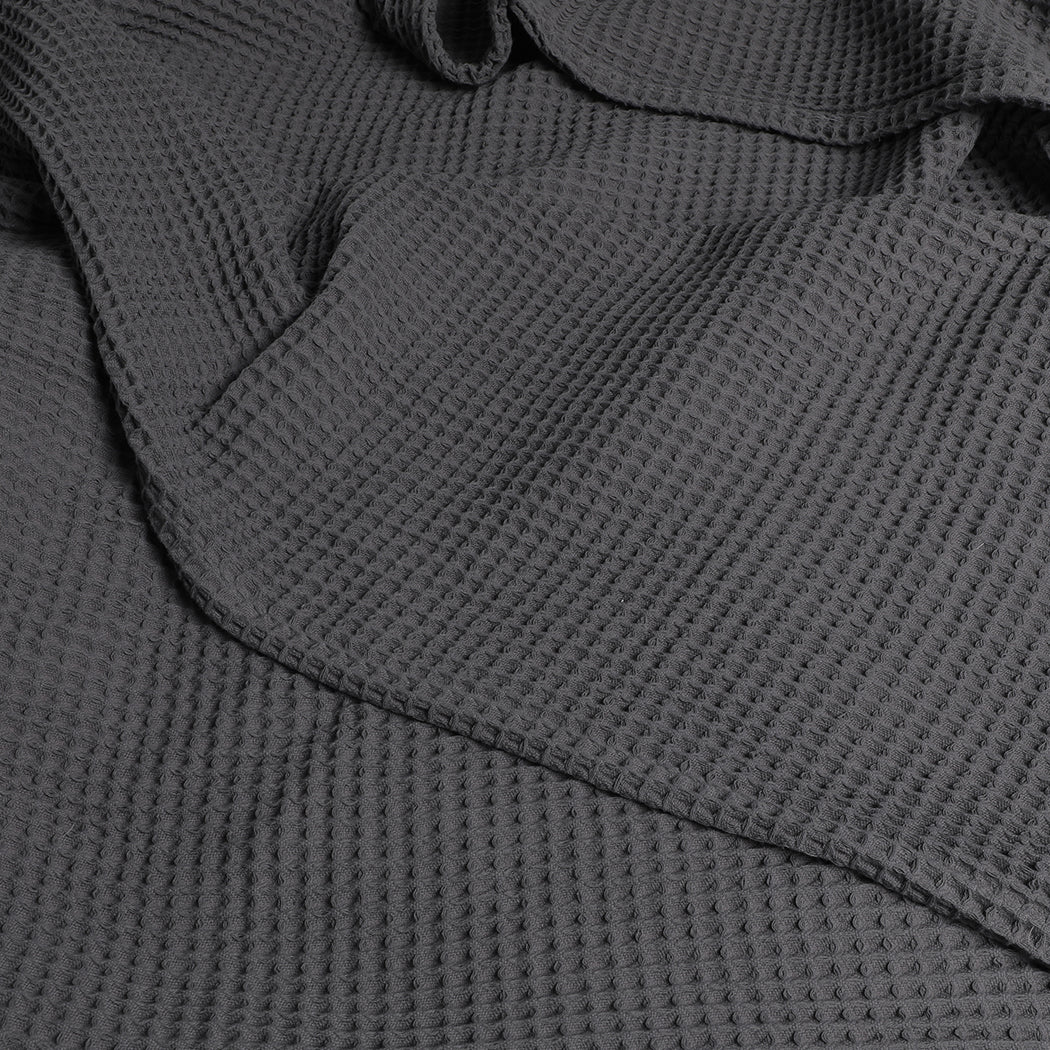 DreamZ Throw Blanket Cotton Waffle Blankets Grey Double-1919892916038406149