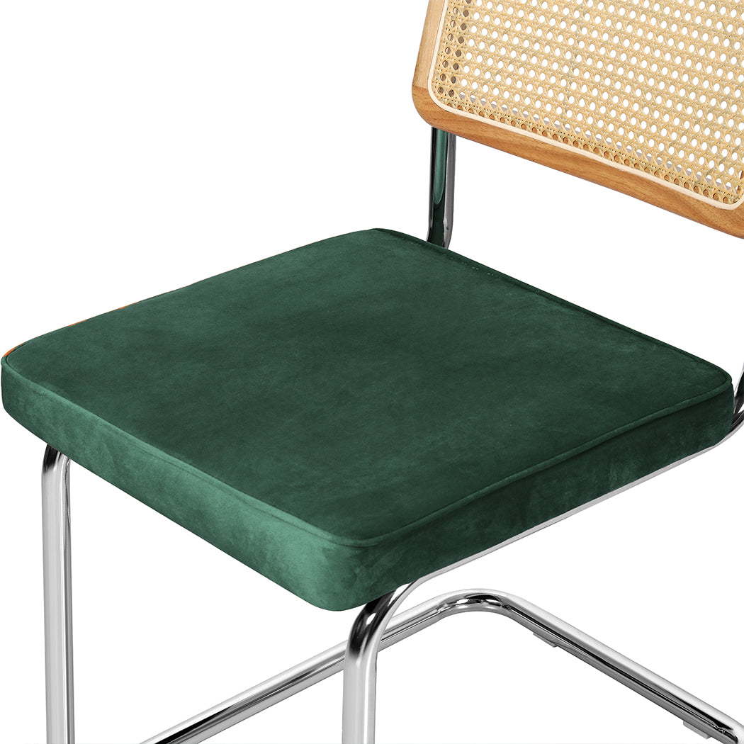 Levede 2xRattan Chair Dining Chairs Green-1954802996143591429