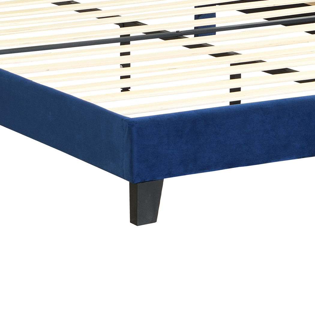 Levede Bed Frame Double Size Mattress Blue-1910113210464342021