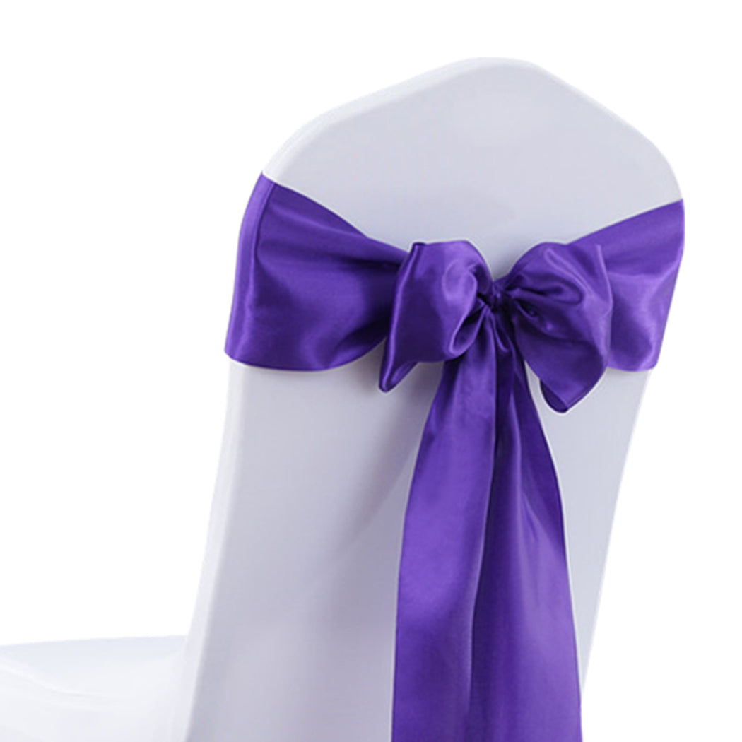 20x Table Runner Satin Chair Sashes Eggplant-1954802693256122373