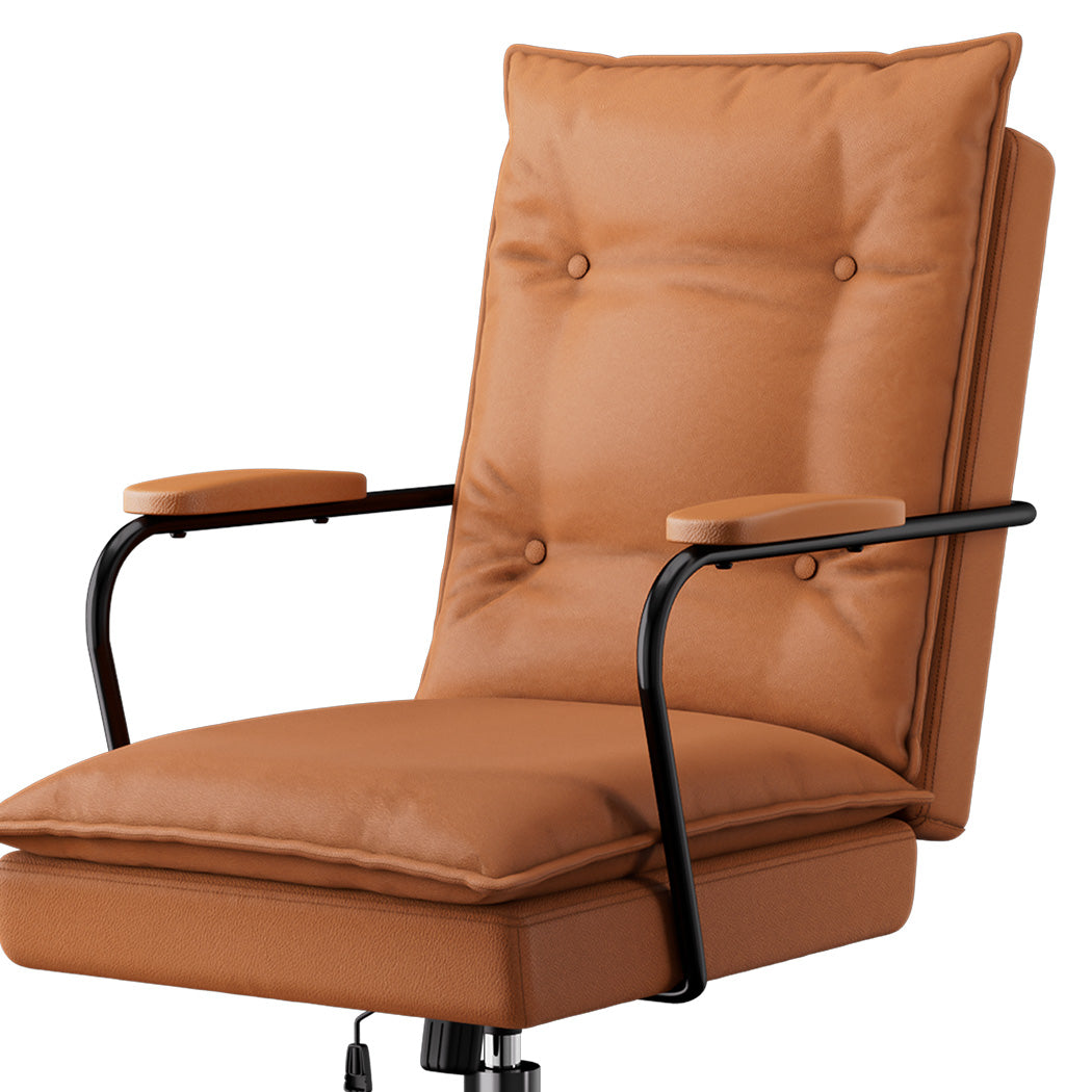 LEVEDE Ergonomic Office Chair Computer PU Brown-1954802475336863749