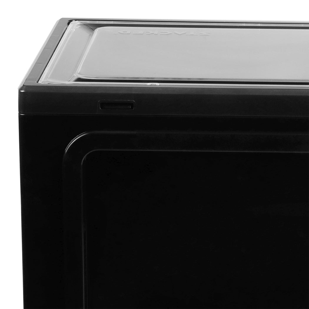 Stacked Shoe Box Acrylic Sneaker Display 6PC Black-1954802597328195589