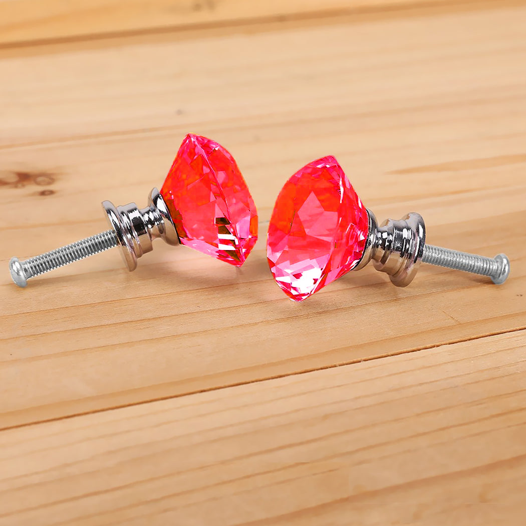 10 Pcs 40mm Red Diamond Shape Glass-1910113023985586181