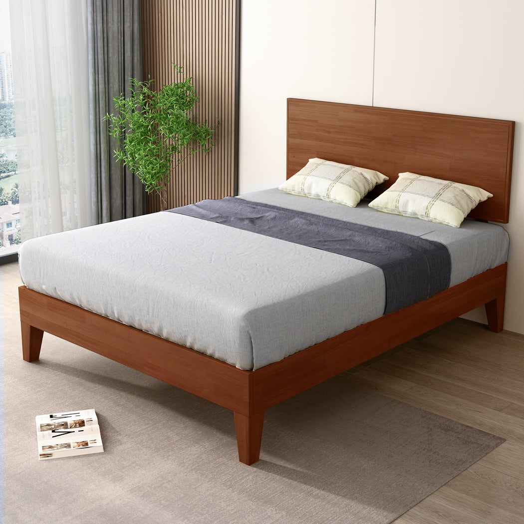 Levede Double Rubberwood Bed Frame-1954802933329694726