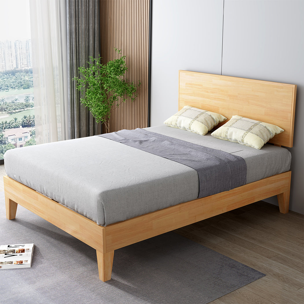 Levede Double Rubberwood Bed Frame-1910113212704100358