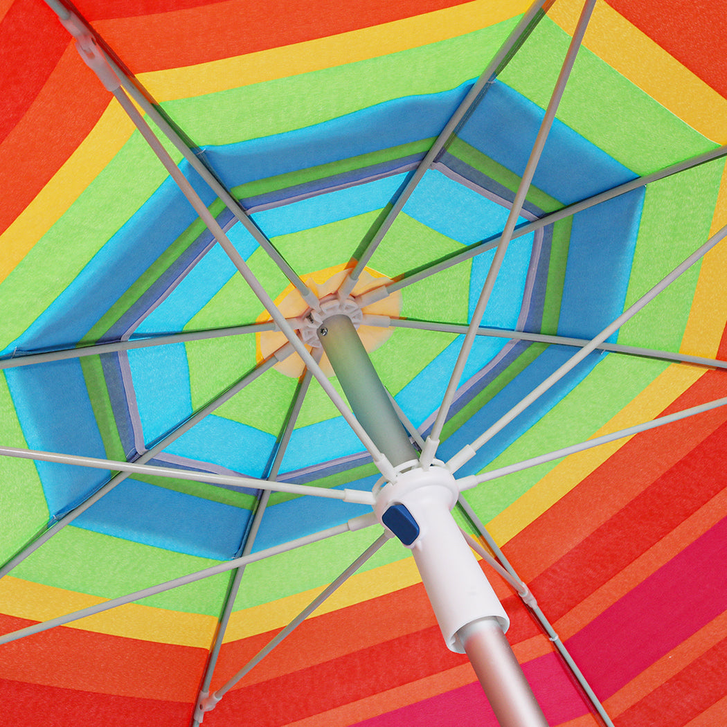 Mountview 2.2M Outdoor Beach Umbrellas Sand Colorful-1954802439643336708