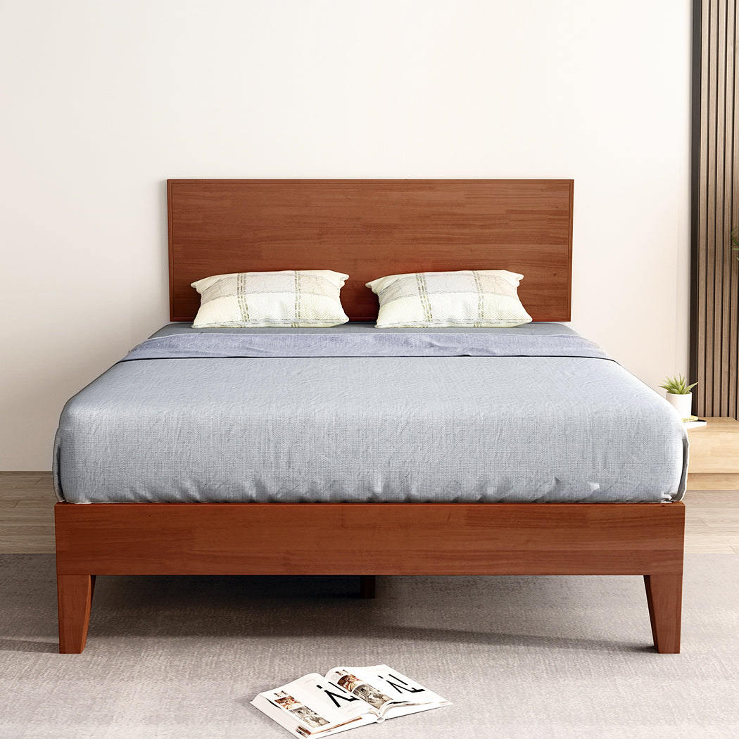 Levede Double Rubberwood Bed Frame-1954802933329694727