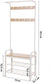 VASAGLE 175cm Coat Rack Stand Shoe Bench with Shelves White