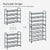 SONGMICS 4-Tier Shoe Rack Storage 16 Pairs Organizer Gray