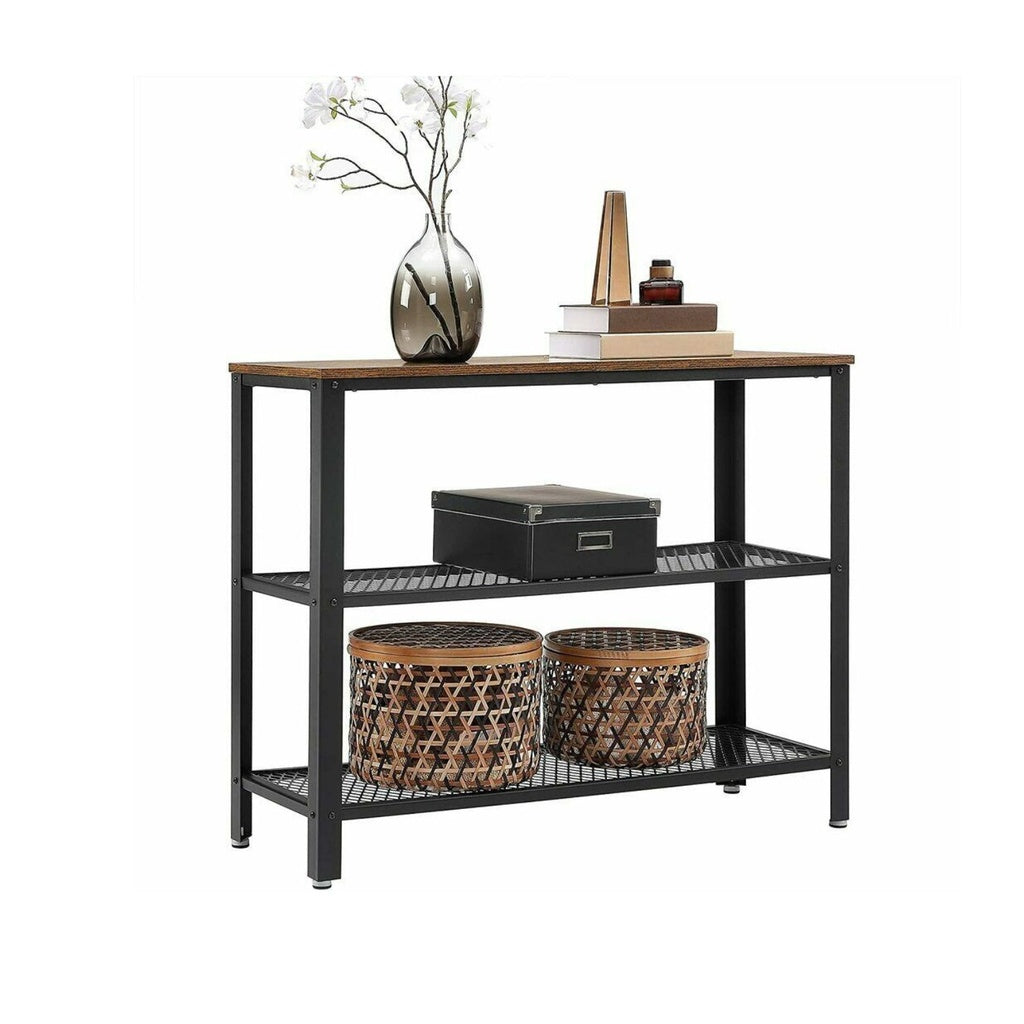 VASAGLE Console Table with 2 Mesh Shelves