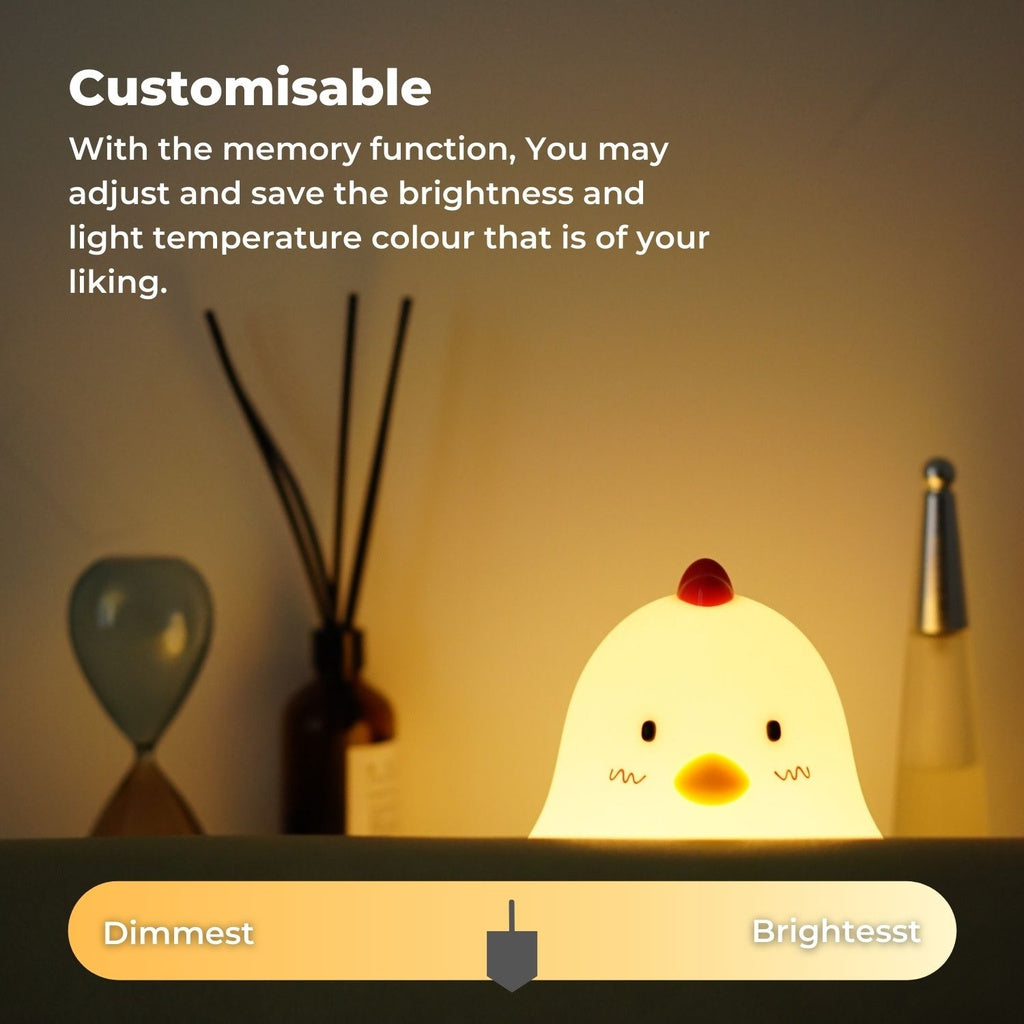 MUID Sleepy Chicken LED Rechargeable Bedside Function Night Lamp