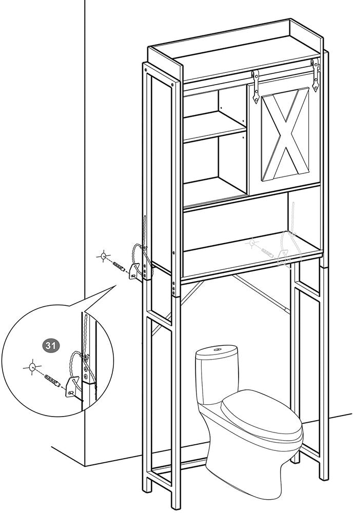 VASAGLE Toilet Storage Rack with Shelves