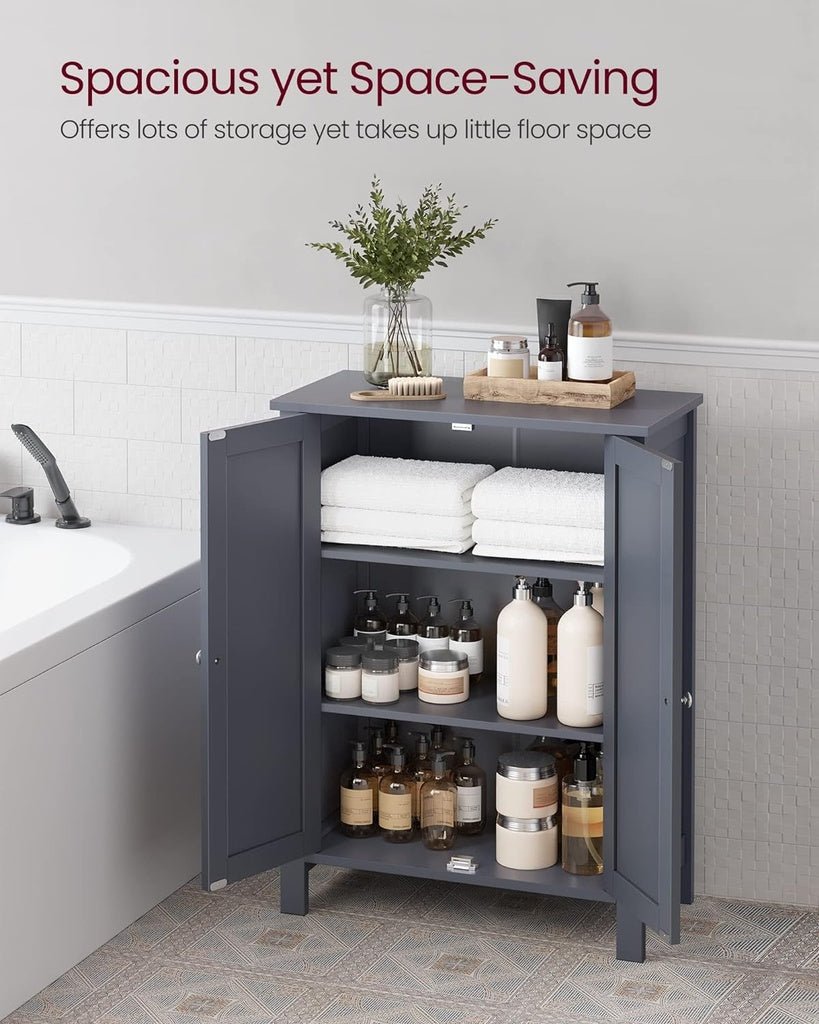 VASAGLE Floor Cabinet with 2 Doors Gray