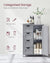 VASAGLE Floor Cabinet with 4 Drawers and Adjustable Shelf Gray