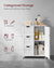 VASAGLE Floor Cabinet with 3 Drawers and Adjustable Shelf White