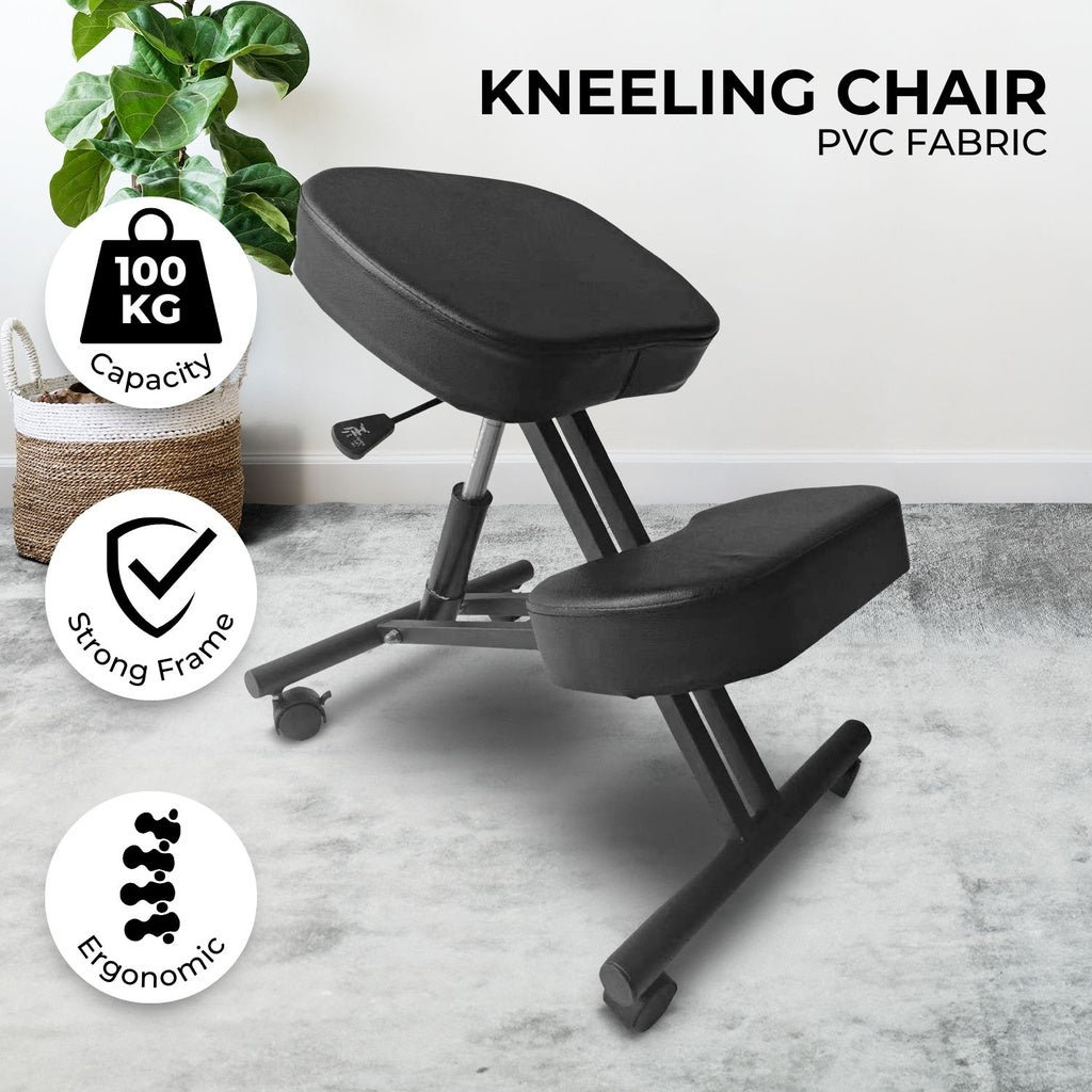 EKKIO Adjustable Ergonomic Office Kneeling Chair (Black)