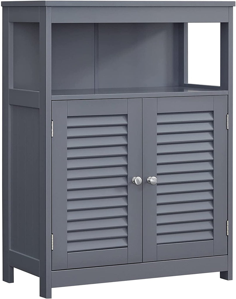 VASAGLE Floor Cabinet with Shelf and 2 Doors Gray