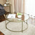 VASAGLE Round Glass Top Coffee Table with Metal Frame