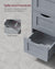 VASAGLE Floor Cabinet with 4 Drawers and Adjustable Shelf Gray