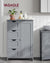 VASAGLE Floor Cabinet with 4 Drawers and Adjustable Shelf Gray