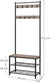 VASAGLE 175cm Coat Rack Stand Shoe Bench with Shelves Greige