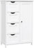 VASAGLE Floor Cabinet with 4 Drawers and Adjustable Shelf White