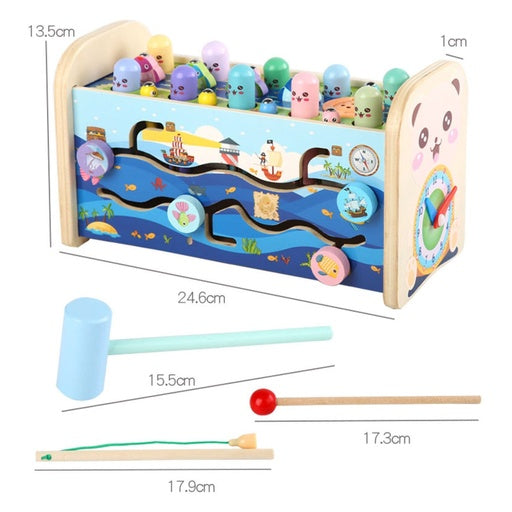 GOMINIMO Toddler Sensory Toys with Hammering Pounding and Fishing Game