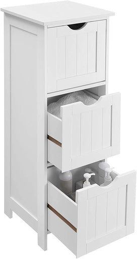 VASAGLE Floor Cabinet with 3 Drawers White