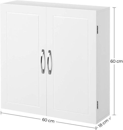 VASAGLE Wall Cabinet with 2 Doors White