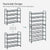 SONGMICS 4-Tier Shoe Rack Storage 16 Pairs Organizer Gray