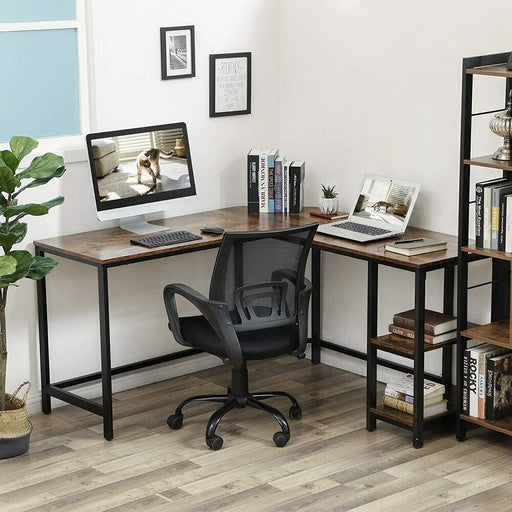 VASAGLE L-Shaped Desk with Shelves