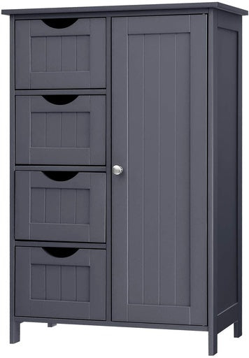 VASAGLE Floor Cabinet with 4 Drawers and Adjustable Shelf Gray