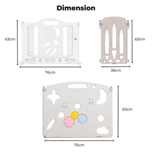 GOMINIMO Foldable Baby Playpen with 16 Panels (White Grey)
