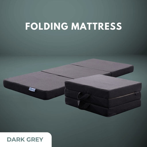 GOMINIMO 3 Fold Folding Mattress Single Dark Grey