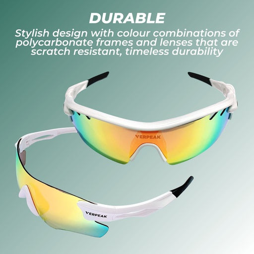 VERPEAK Sport Sunglasses Type 1 (White frame with black end tip)