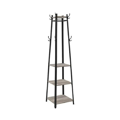 VASAGLE Coat Rack Stand with 3 Shelves Industrial Greige
