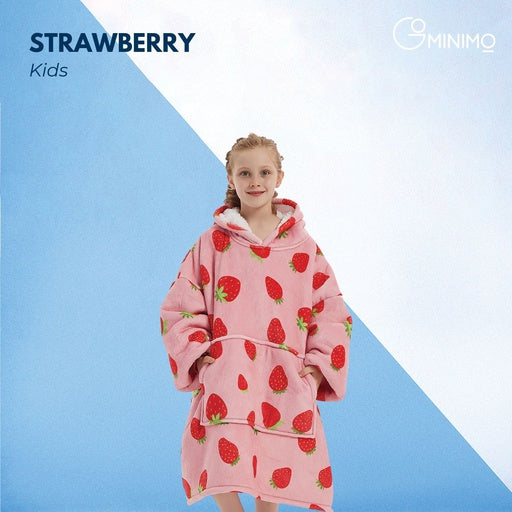 GOMINIMO Hoodie Blanket Kids Strawberry Pink