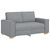 Sofa Set with Cushion 3 pcs Grey 220 x 78 x 84 cm Fabric