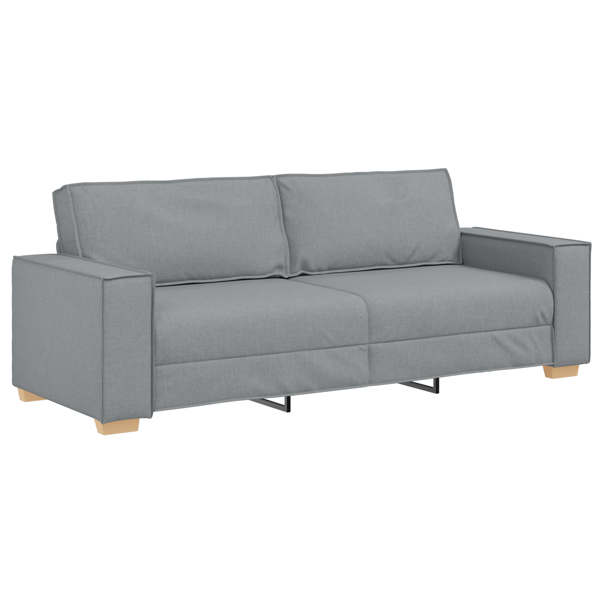 Sofa Set with Cushion 3 pcs Grey 220 x 78 x 84 cm Fabric