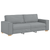 Sofa Set with Cushion 3 pcs Grey 220 x 78 x 84 cm Fabric