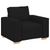 Sofa Set with Cushion 3 pcs Black 220 x 78 x 84 cm Fabric