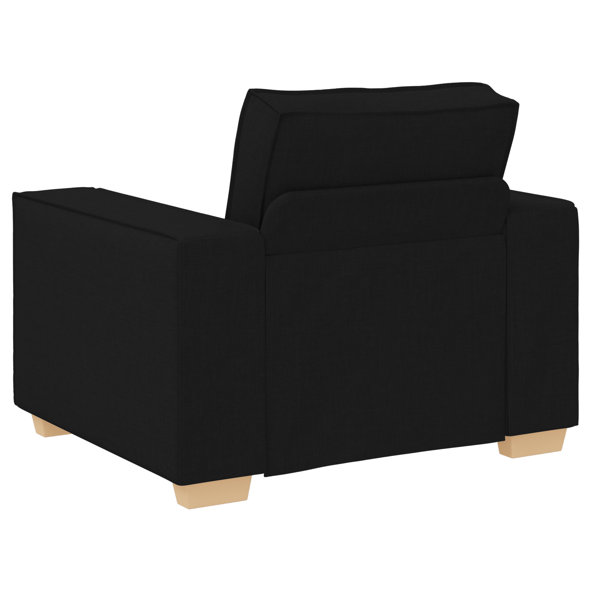 Sofa Set with Cushion 3 pcs Black 220 x 78 x 84 cm Fabric