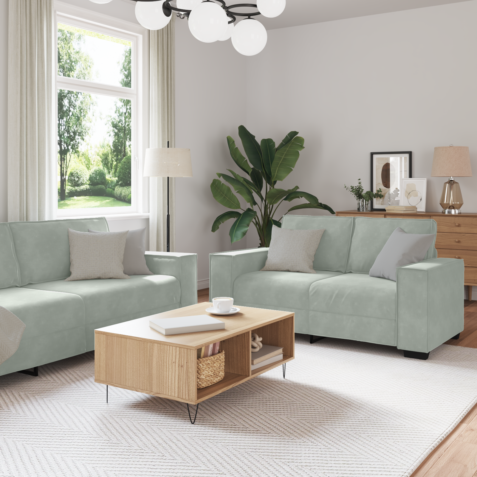 Sofa Set with Cushion 3 pcs Grey 220 x 78 x 84 cm Velvet